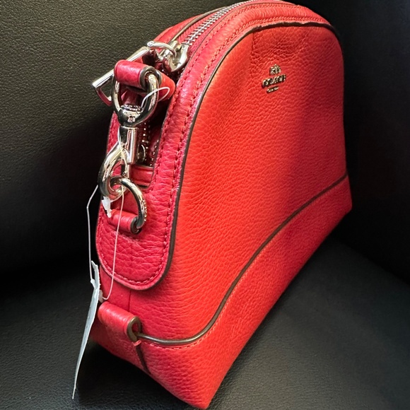 NWT! RARE! F76673 Coach Dome Bright Cardinal Leather Crossbody Bag - Picture 5 of 10